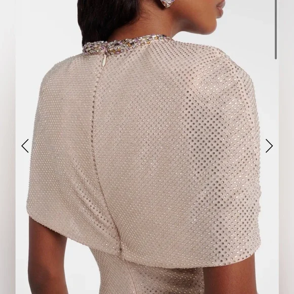Self-Portrait CHAMPAGNE RHINESTONE MAXI DRESS